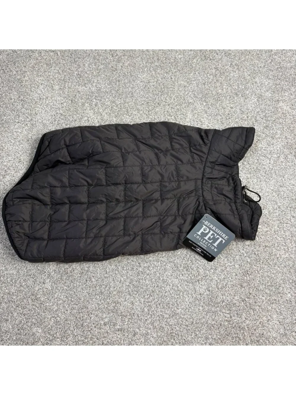Berkshire Pet Collection Dog Coat Medium New Fleece Lined Black Quilted